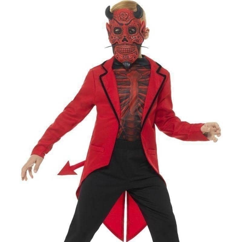 Deluxe Day Of The Dead Devil Boy Costume Kids Red 1