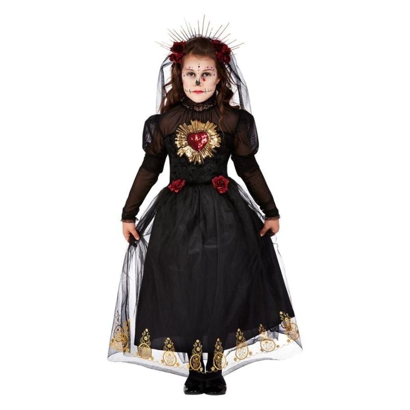 Deluxe Day Of The Dead Sacred Heart Bride Costume Black 1