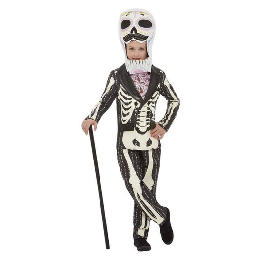 Deluxe Day Of The Dead Senor Costume Pink and Black 1