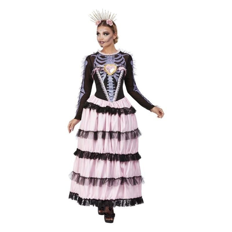 Deluxe Day Of The Dead Senorita Costume Pink 1