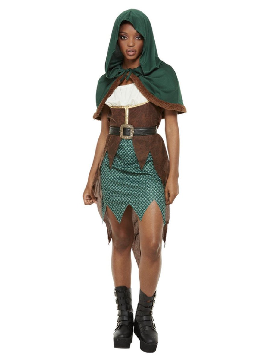 Deluxe Forest Archer Ladies Costume Green
