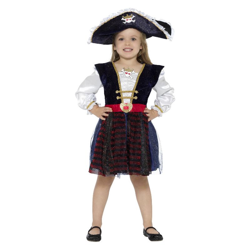Deluxe Glitter Pirate Girl Costume Blue Child_1