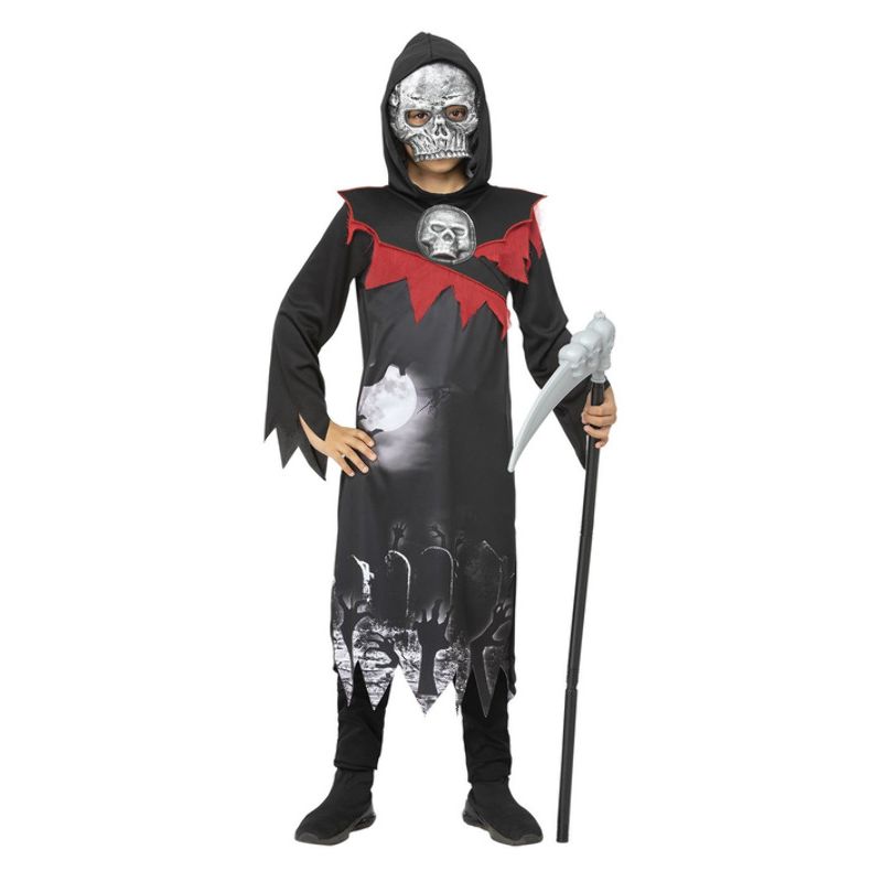 Deluxe Grim Reaper Costume Child Black Red 1