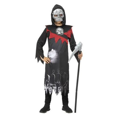 Deluxe Grim Reaper Costume Child Black Red 1