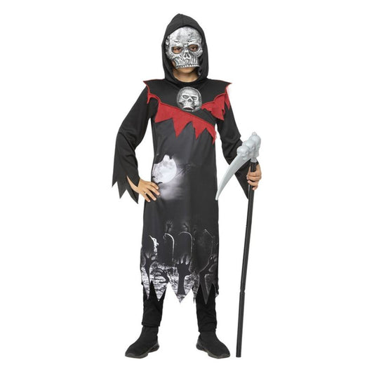 Deluxe Grim Reaper Costume Child Black Red 1