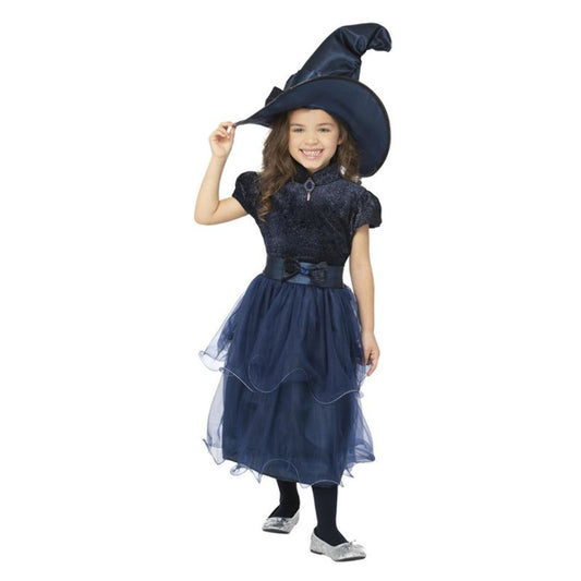 Deluxe Midnight Witch Costume Blue Child 1