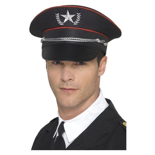 Deluxe Military Hat Adult Black Costume Accessory 2