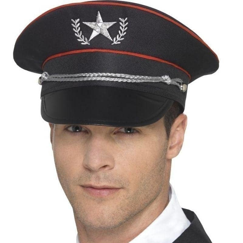 Deluxe Military Hat Adult Black Costume Accessory 1