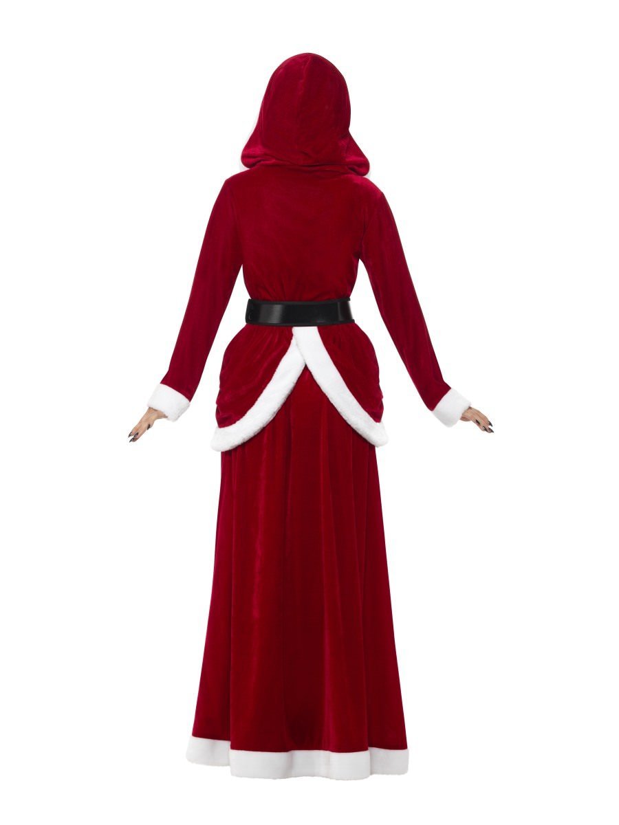 Deluxe Ms Claus Costume Adult Red Hooded Dress Belt_4