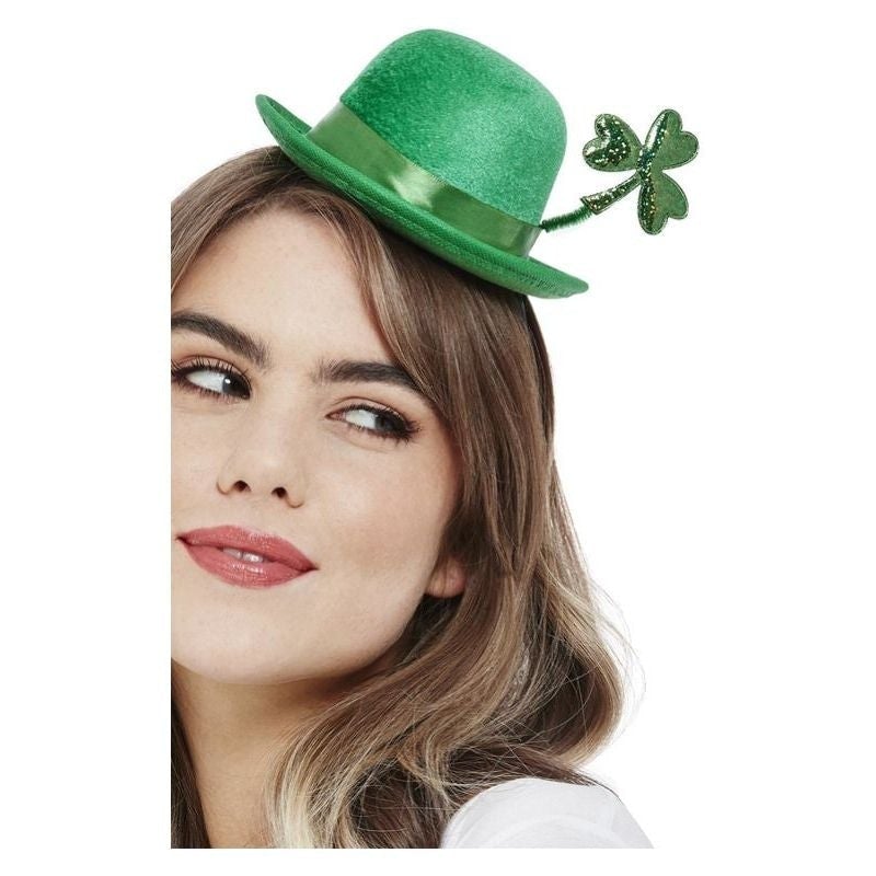 Deluxe Paddys Day Mini Bowler Hat Velour_1