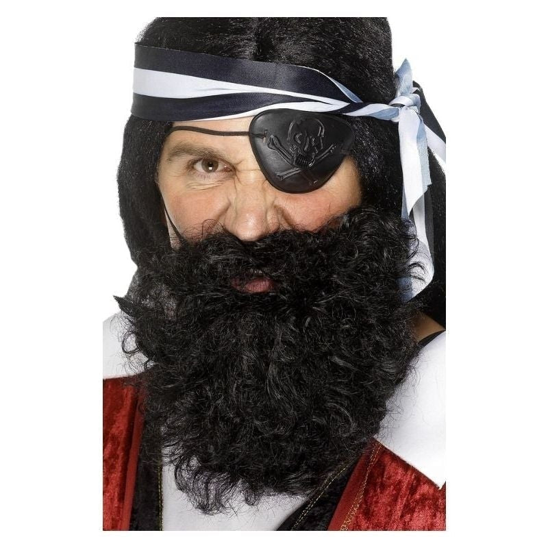 Size Chart Deluxe Pirate Beard Adult Black Costume Accessory