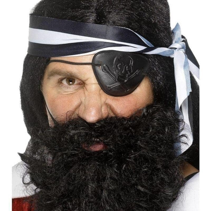 Deluxe Pirate Beard Adult Black Costume Accessory 1