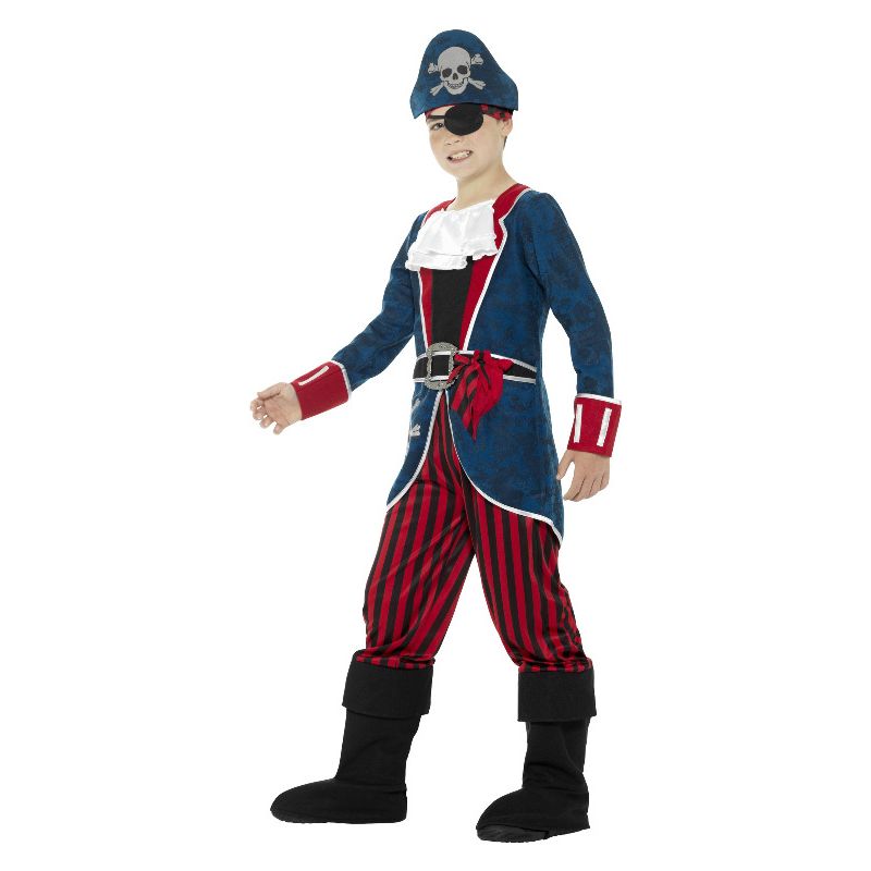 Deluxe Pirate Captain Costume Blue and Red Child 3