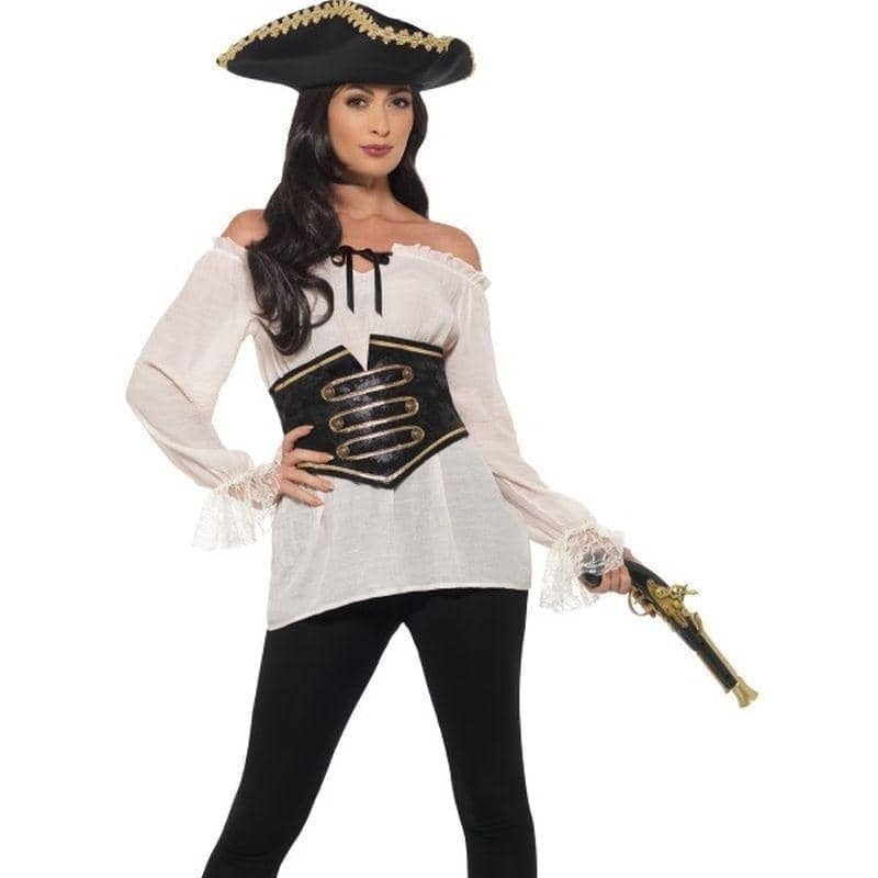 Deluxe Pirate Shirt Ladies Adult Ivory_1