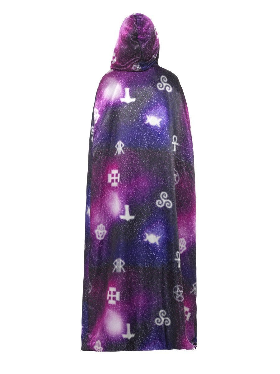 Deluxe Reversible Galaxy Ouija Cape Adult Black Purple 5