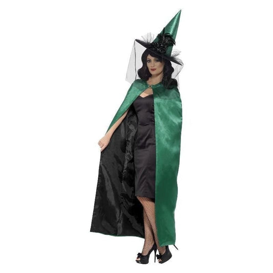 Deluxe Reversible Witch Cape Adult Teal 2