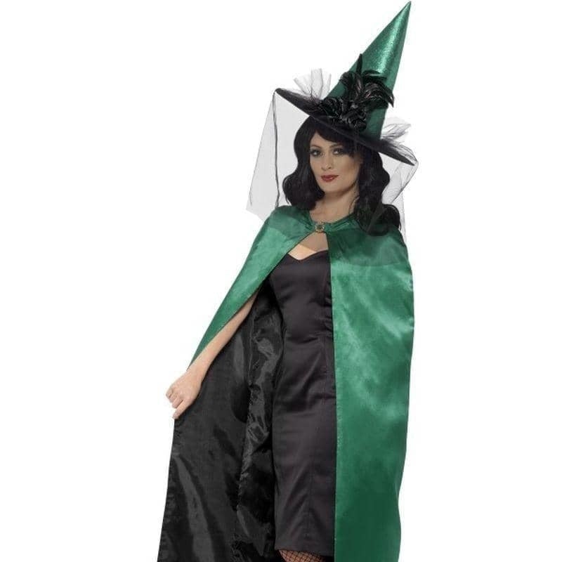 Deluxe Reversible Witch Cape Adult Teal 1