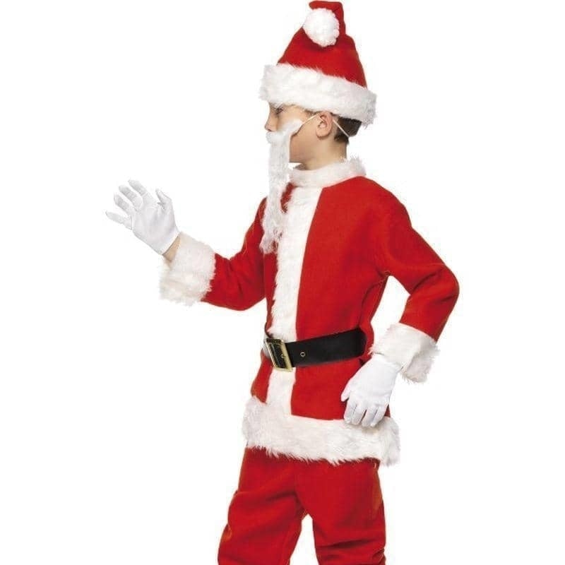 Deluxe Santa Costume and Beard Kids Red White 2