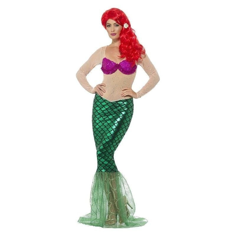 Sexy Mermaid Costume Adult Green Sequin Full Length Dress Ariel 1