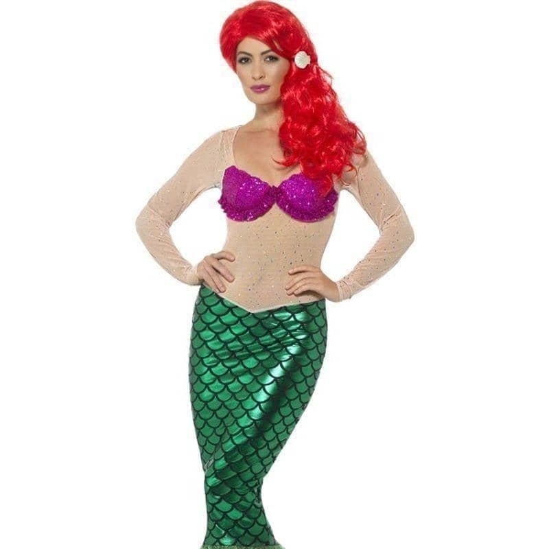 Sexy Mermaid Costume Adult Green Sequin Full Length Dress Ariel 4