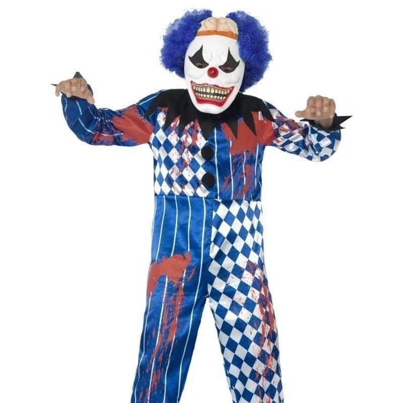 Deluxe Sinister Clown Costume Kids White Blue_1