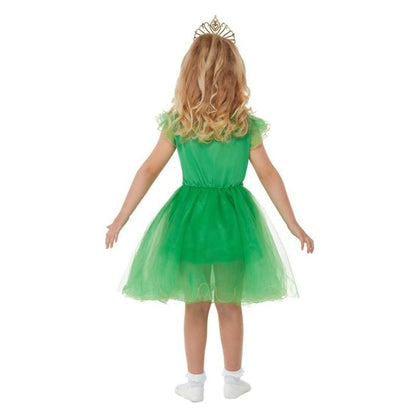 St Patricks Day Glitter Fairy Costume Child Green Irish Dress and Crown 2