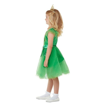 St Patricks Day Glitter Fairy Costume Child Green Irish Dress and Crown 3