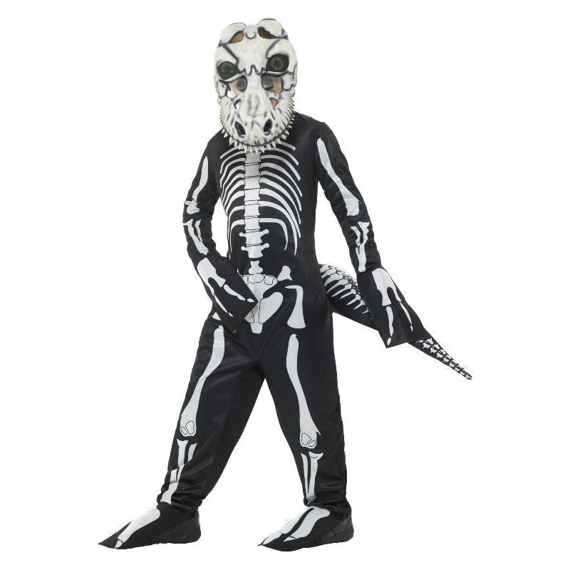 Deluxe T Rex Skeleton Costume Kids Black Bodysuit 2