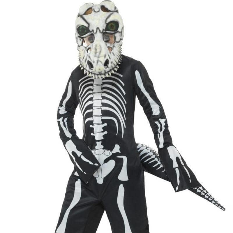 Deluxe T Rex Skeleton Costume Kids Black Bodysuit 1