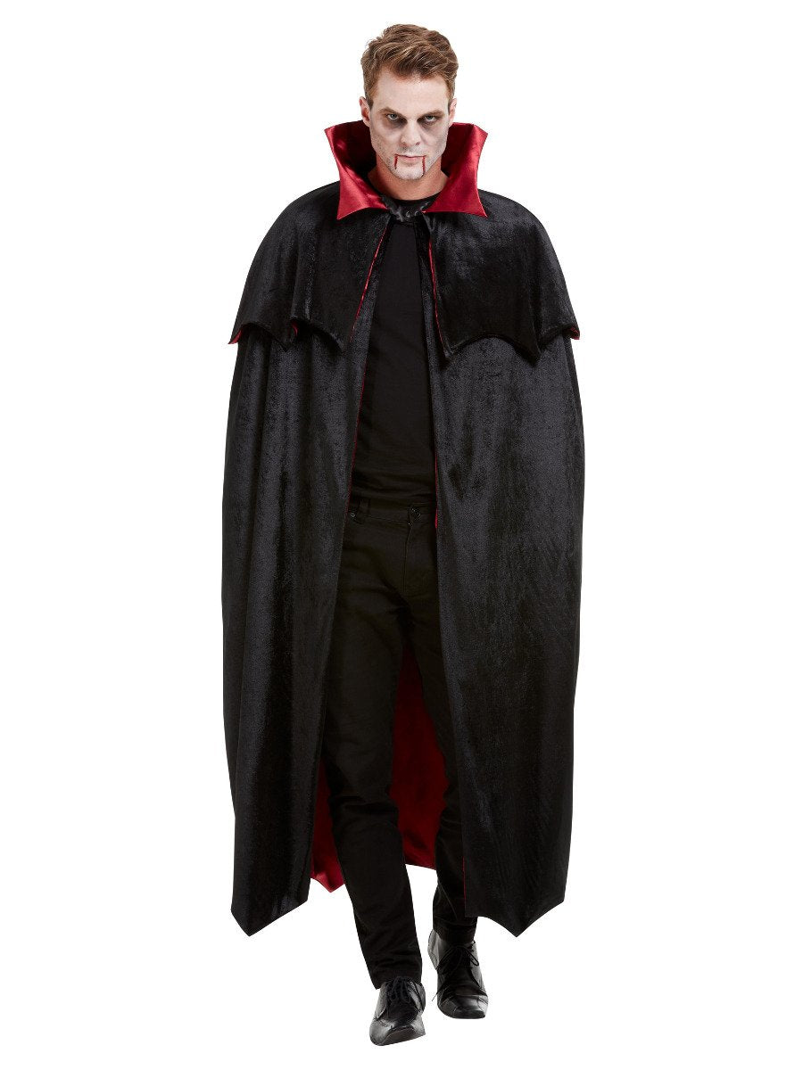 Deluxe Vampire Cape Black Velour Red Lining 3