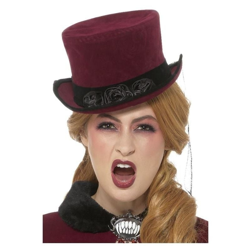 Size Chart Deluxe Victorian Vampire Hat Adult Burgundy