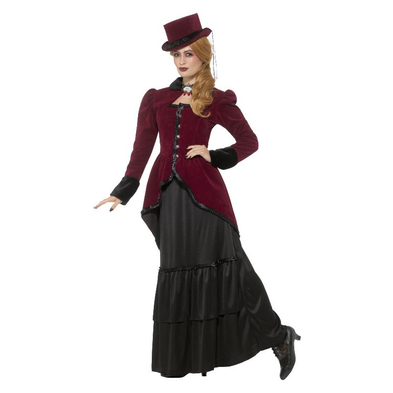 Deluxe Victorian Vampiress Costume Burgundy Adult 3