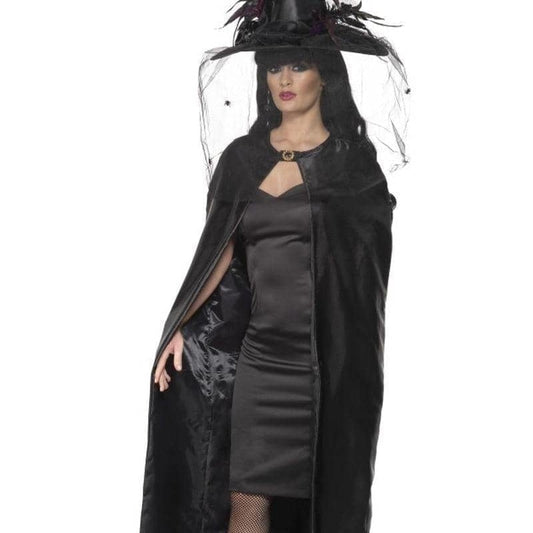 Black Deluxe Adult Witch Cape Costume Accessory 1