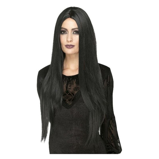 Deluxe Witch Wig Adult Black Extra Long Straight Costume Accessory 2