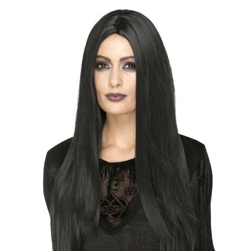 Deluxe Witch Wig Adult Black Extra Long Straight Costume Accessory 1