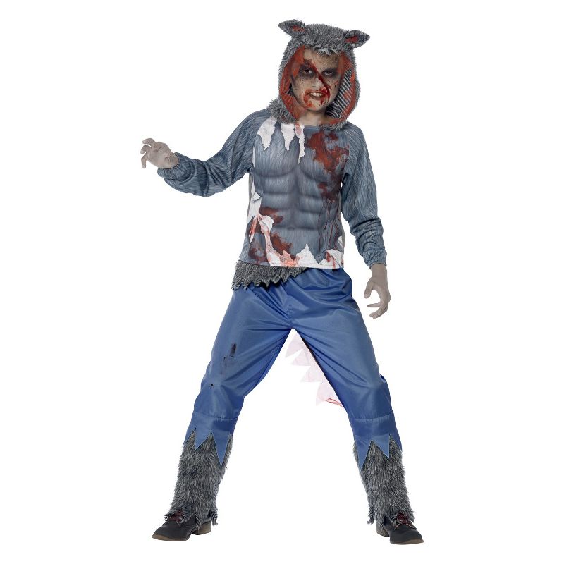 Deluxe Wolf Warrior Costume Grey Child 1