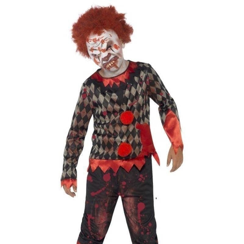 Deluxe Zombie Clown Costume Kids Red Green_1