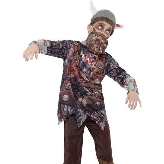 Deluxe Zombie Viking Costume Kids Brown 1