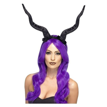 Demon Horns Headband Black Flexible Horror Costume Accessory 1