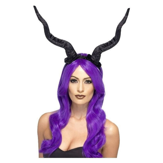 Demon Horns Headband Black Flexible Horror Costume Accessory 1