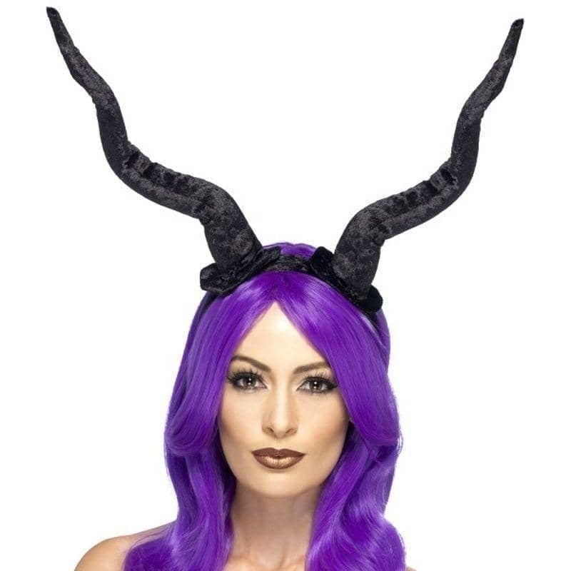 Demon Horns Headband Adult Black_1