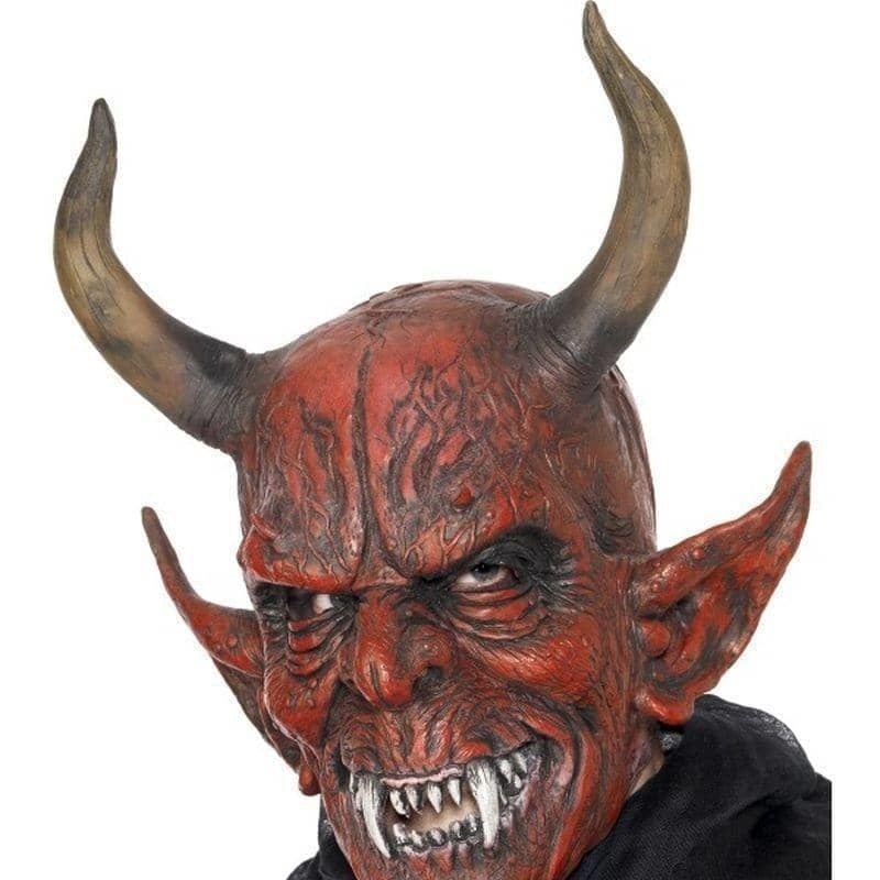 Devil Demon Mask Adult Red Bone Full Head Latex_1