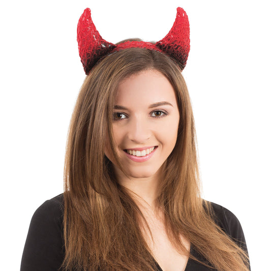Devil Horns Black Red On Band Costume Accessory 1