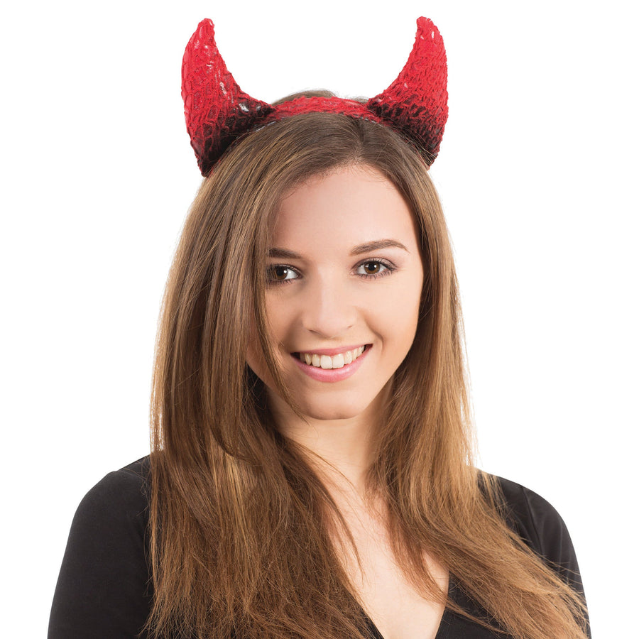 Devil Horns Black Red On Band Costume Accessory_1