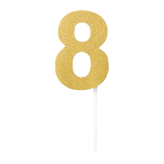 Diamond Cake Toppers Gold No. 8 1