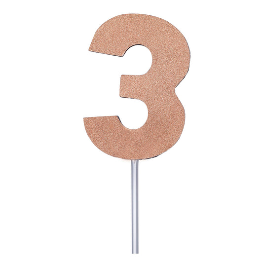 Diamond Cake Toppers Rose Gold No. 3 1