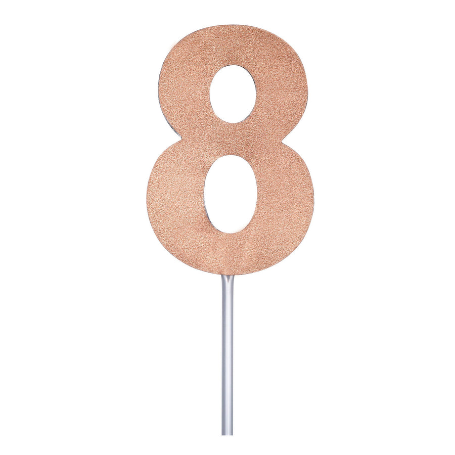 Diamond Cake Toppers Rose Gold No. 8_1