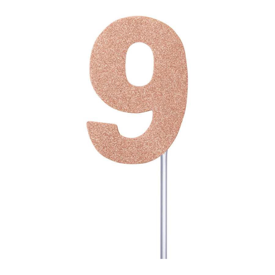 Diamond Cake Toppers Rose Gold No. 9_1
