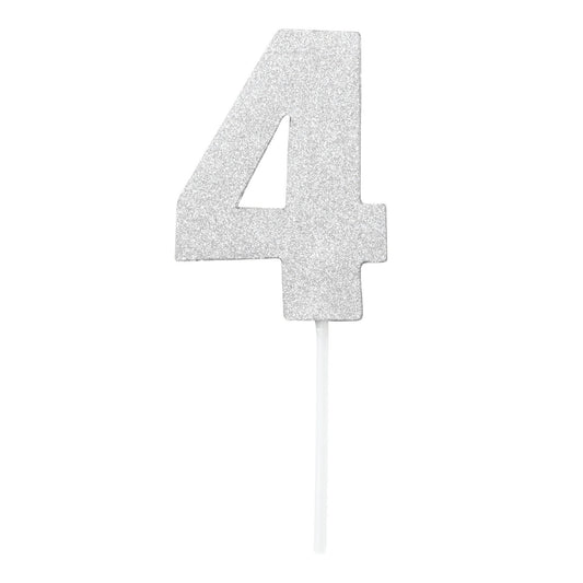 Diamond Cake Toppers Silver No. 4 1
