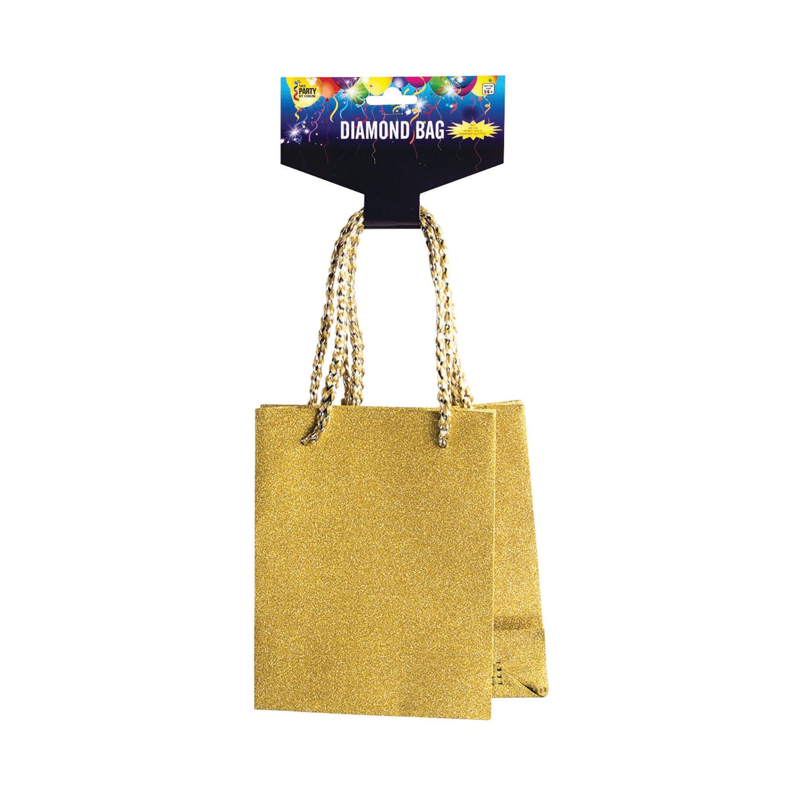 Diamond Gift Bag Gold 13cm X 10cm X 10cm 1
